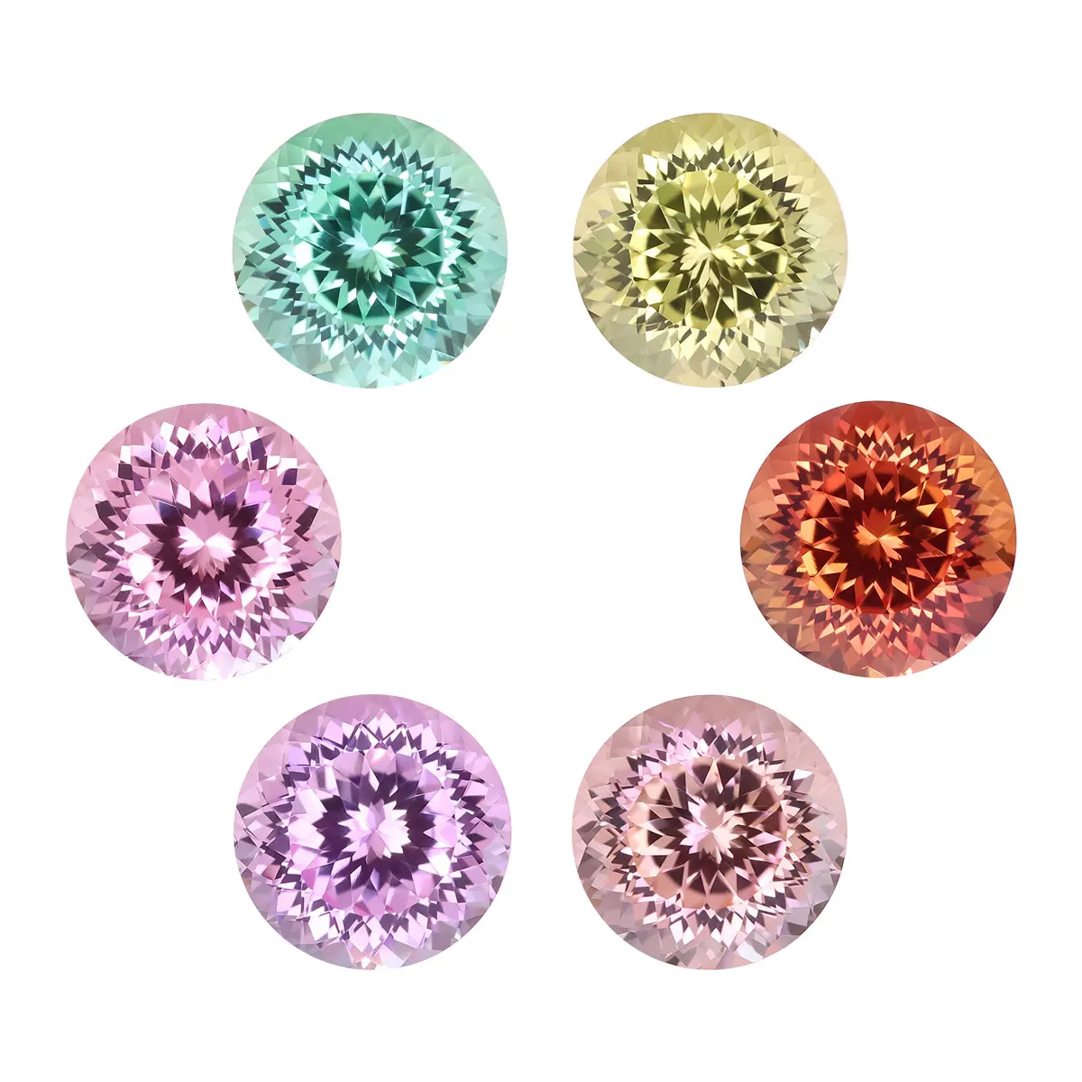 Hundred Face Cut Colored Flame Melted Heart Shape With AGL Certificate Synthetic Loose Gemstone For Earrings Jewelry DIY Making