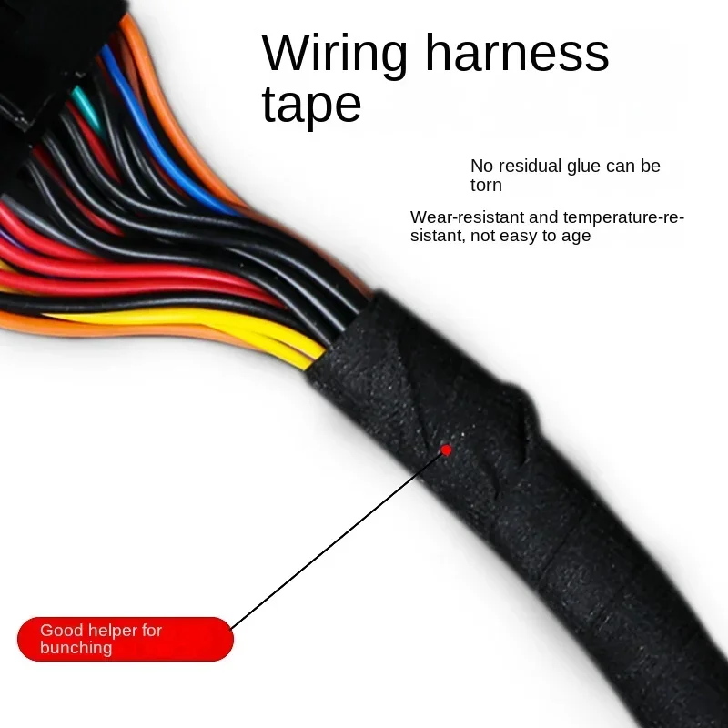1 Roll 25M Wire Harness Cloth Tape Automotive Cable Loom Fabric Adhesive Tape for for Auto Cable Looms Insulation Wrapping