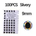 100pcs Slivery 9mm