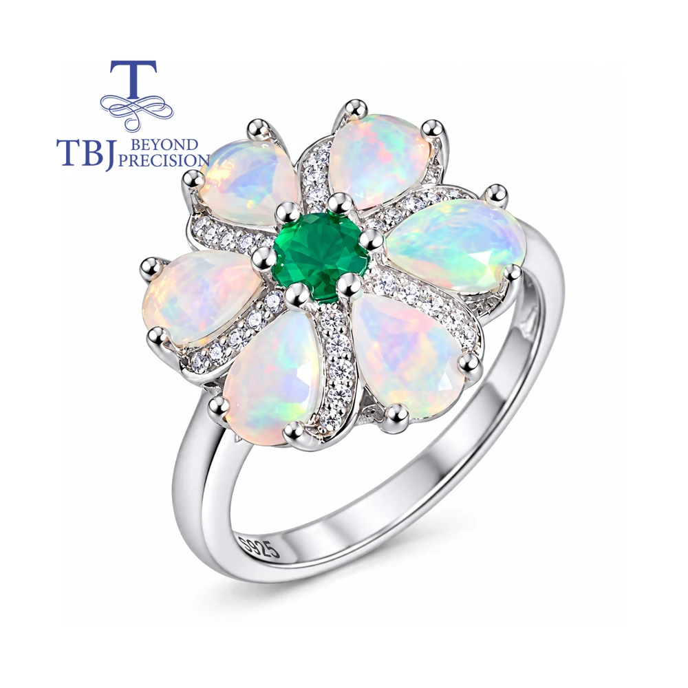 Natural elegant Opal Ring for Women 925 Sterling Silver with Natural gemstone Fine Jewelry Gift for WifeE