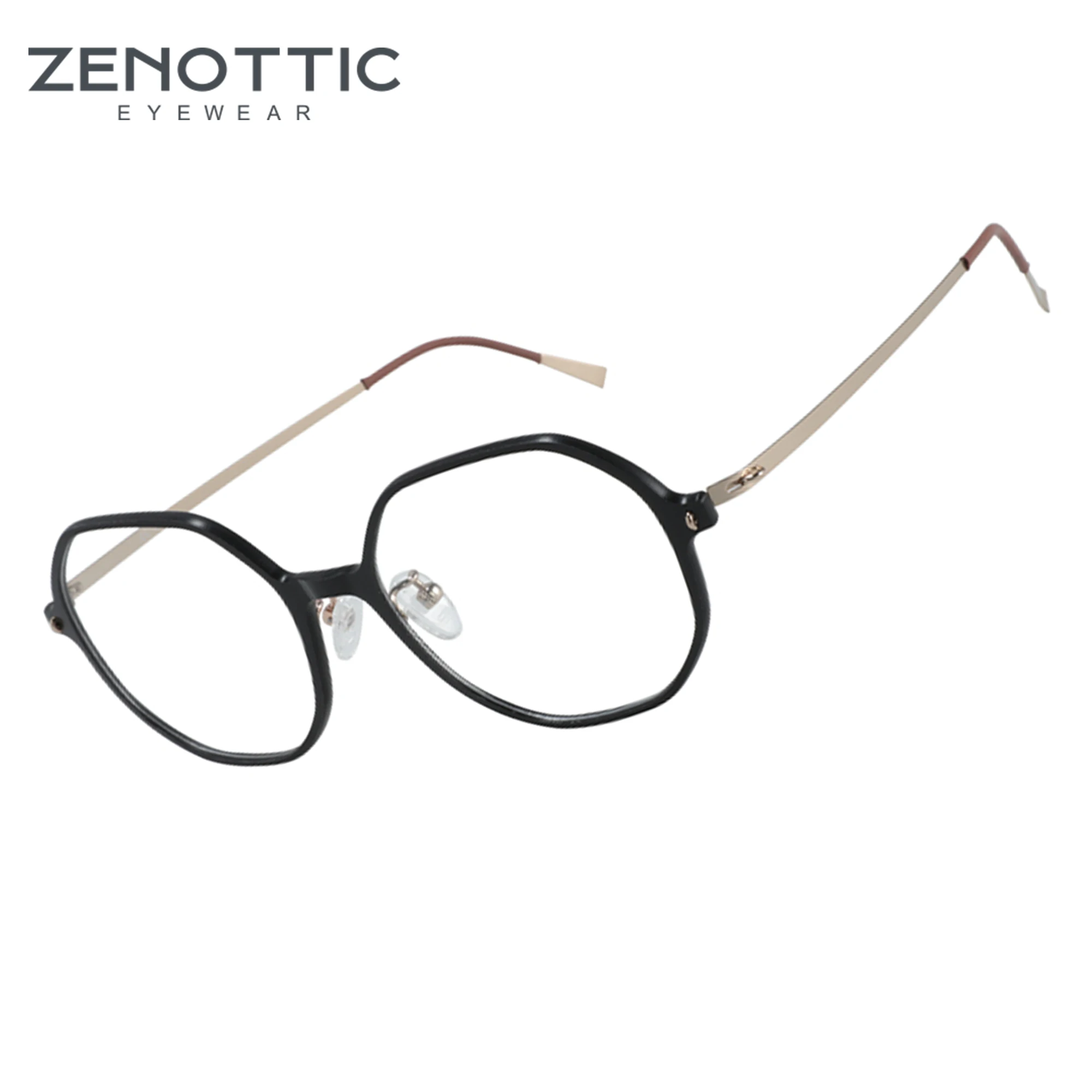 

ZENOTTIC 2023 Nylon Titanium Square Glasses Frame for Women Men Fashion Non-Prescription Eyeglasses