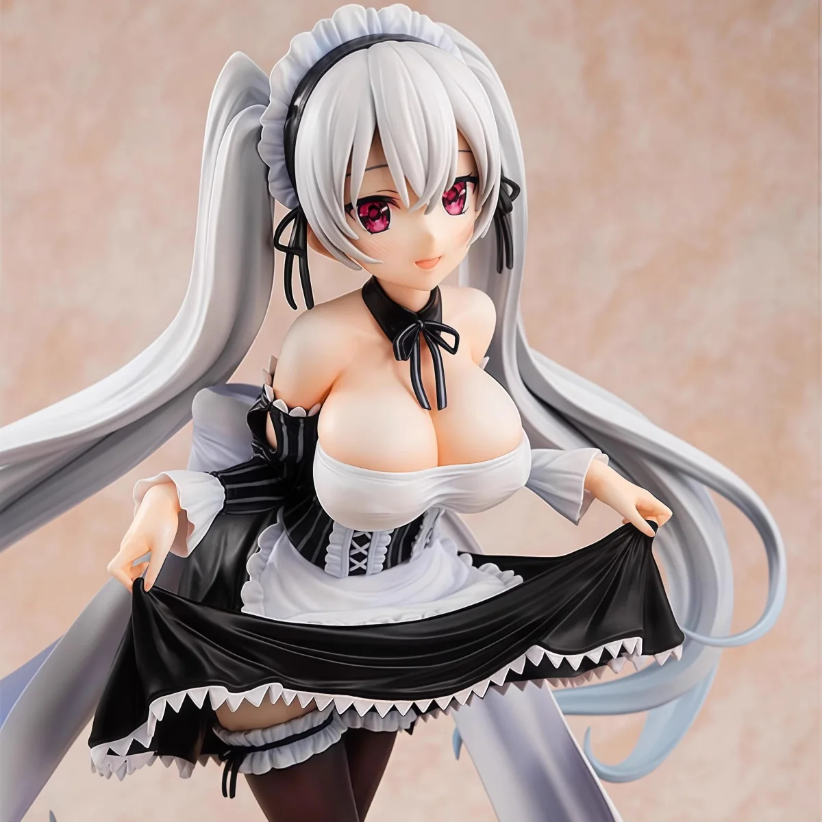 

New 25cm White Hair Girl Anime Figure Maid Outfit Model Desktop Decoration PVC Statue Ornaments Toys Collection Festival Gifts