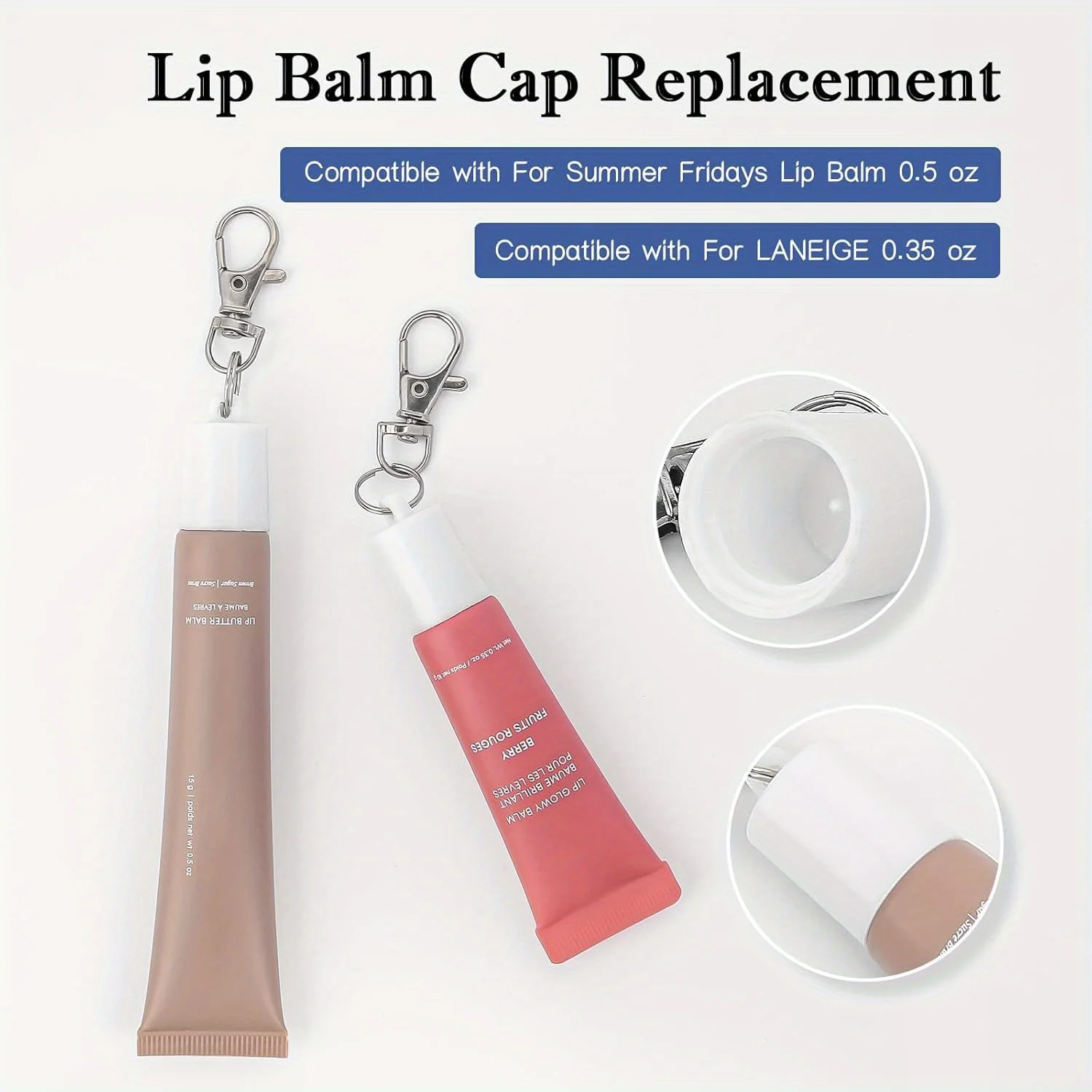 2 قطعة سلسلة المفاتيح غطاء أحمر الشفاه المفاتيح ، غطاء المفاتيح متوافق مع أحمر الشفاه ، حامل سلسلة المفاتيح المحمولة