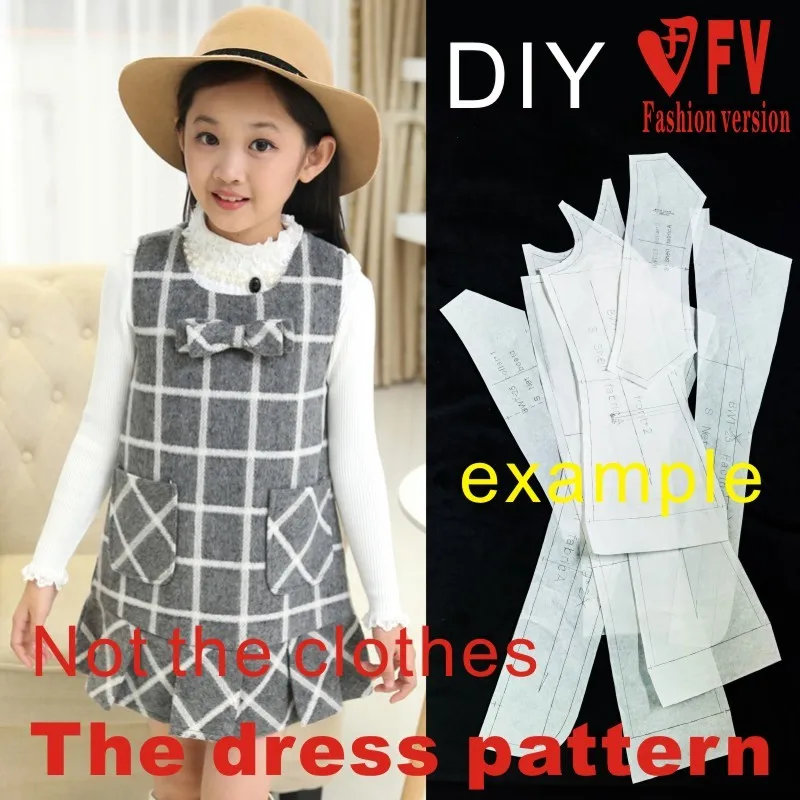 Clothing paper pattern children's clothing fashion sleeveless dress cutting figure 1:1 physical paper pattern CLQ11