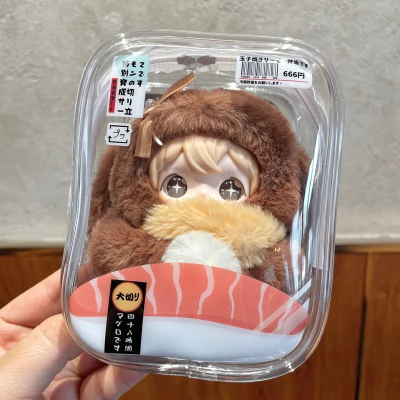 شفافة بولي كلوريد الفينيل الغبار تخزين أكياس ل 12 سنتيمتر أفخم دمية الإبداعية اليابانية السوشي نمط دمية عرض أكياس واقية 2026 #2