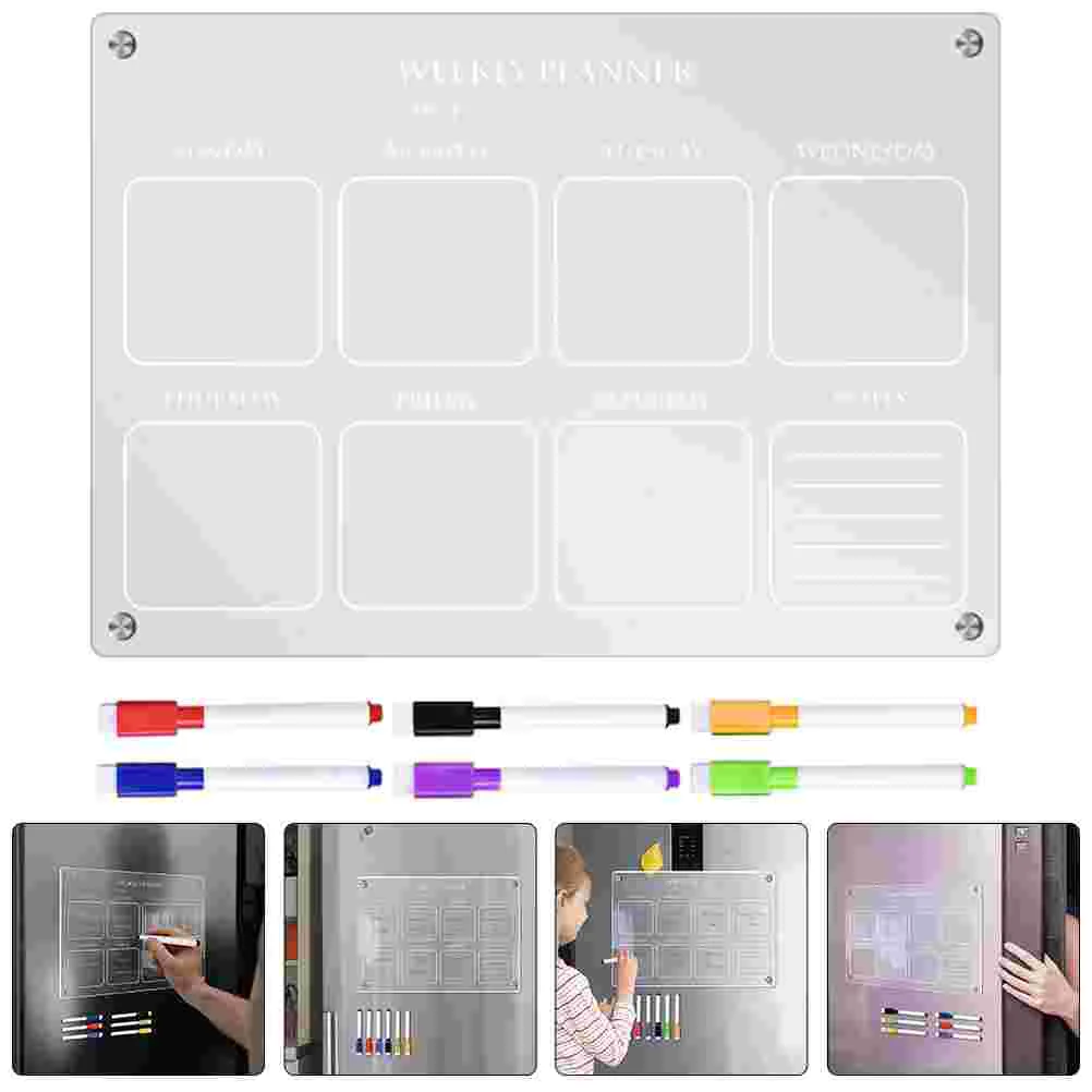 Acrylic Monthly Wall Calendar Weekly Plan Writing Board Fridge Practical Dry Erase