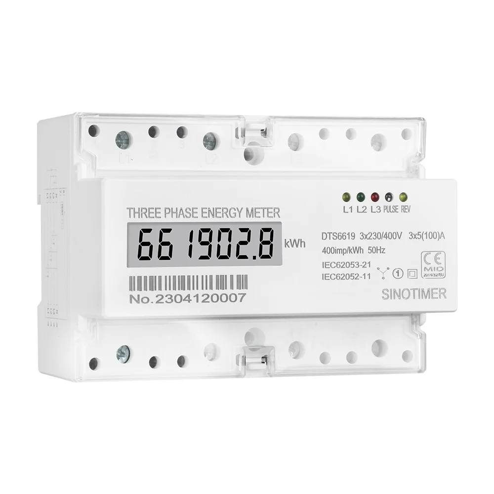 

DTS6619-028 Three-Phase LCD Display Power Meter Power kWh Household Meter Power Meter 3x230/400V 3x5(100)A 50Hz Energy Meter