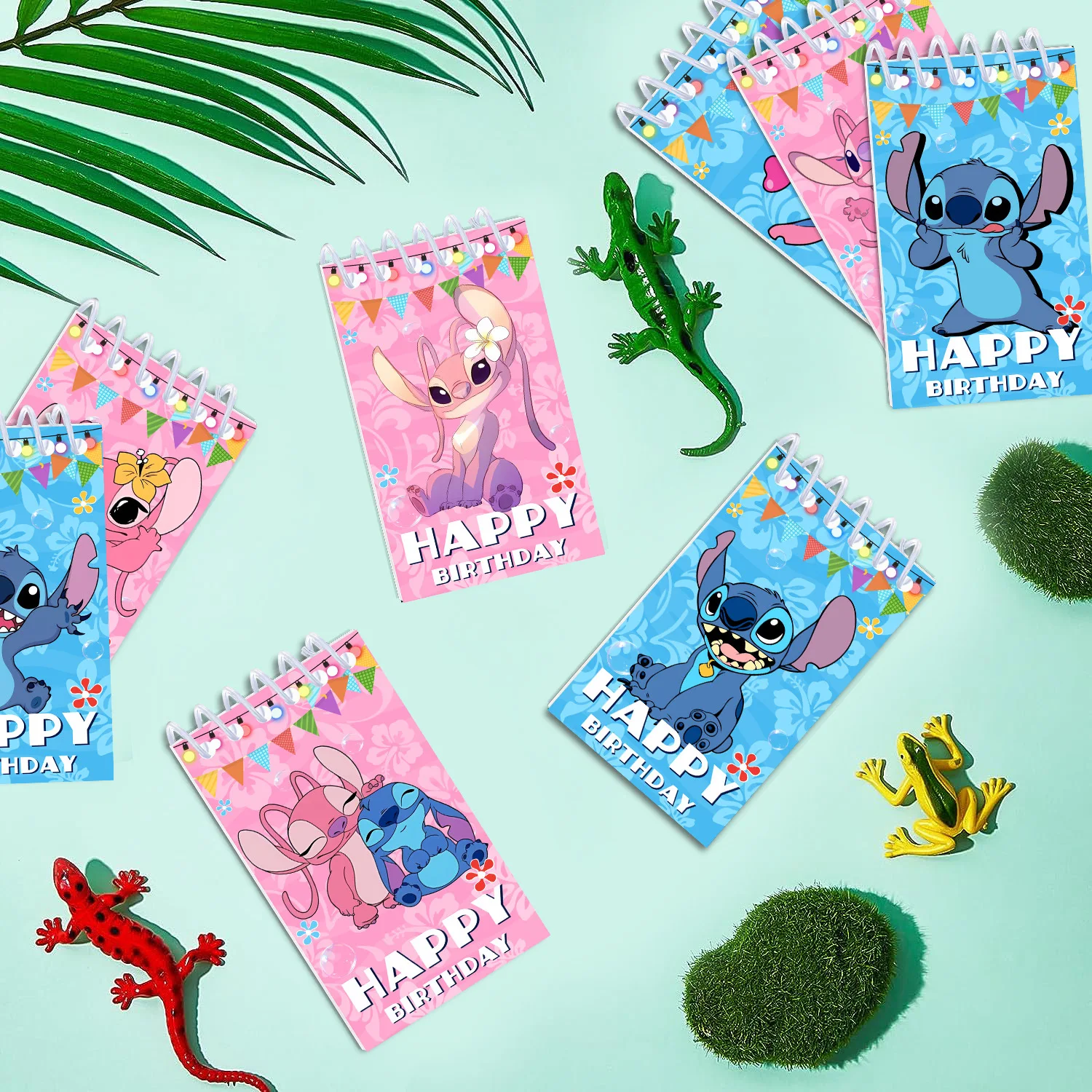 Disney Stitch & Angel anime merchandise，mini Notebook Set,Pocket Notepad,Notebook, ideal for students, portable,leaving messages