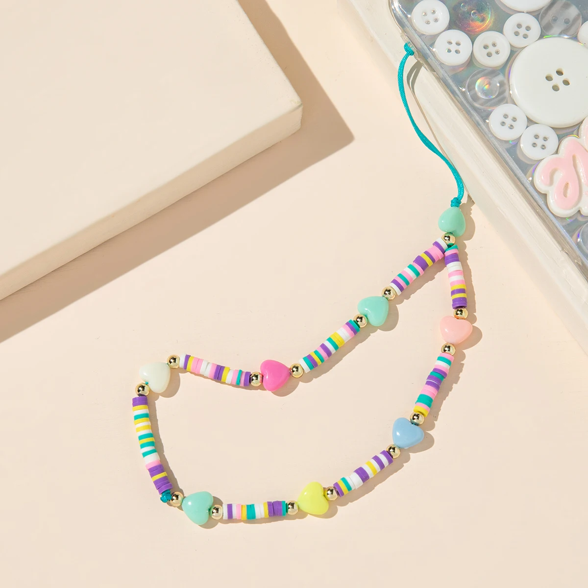 Handy band Silikon Perlenkette Blume Anhänger weiche Keramik Perlenkette für Handy Fall hängende Schnur Halskette Lanyard