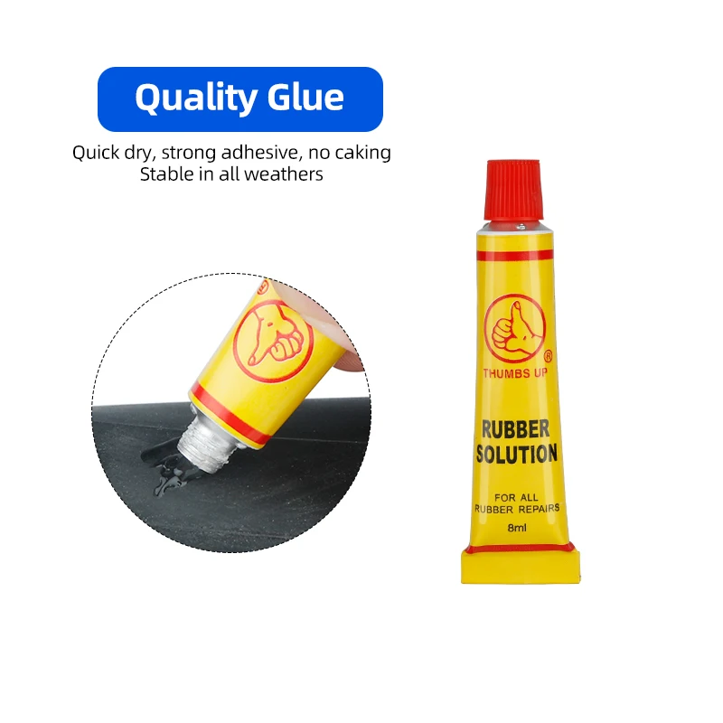 Deemount Tire Emergency Repair Kit Cold Repair Glue Adhesive Pads Tire Lever Crowbars Schrader Presta Nozzle Inserts Tool Key