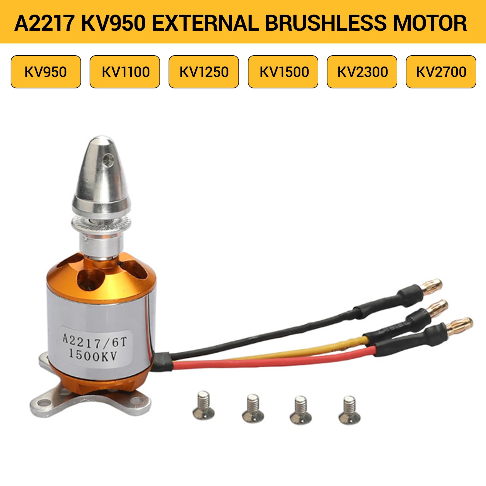 

A2217 2217 1100kv 1250kv 1500kv 2300KV Brushless Outrunner Motor For RC AirPlane