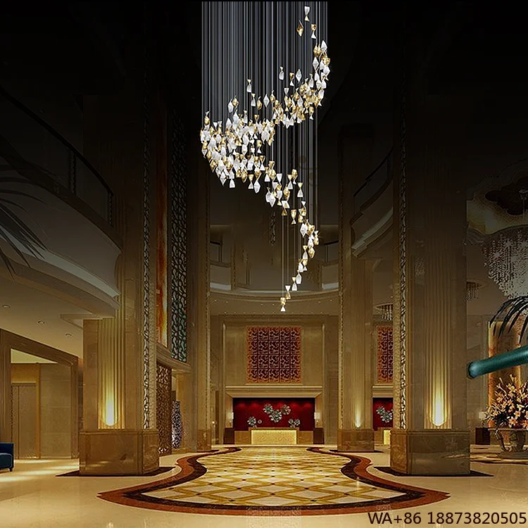 

LED Chandelier New Design Indoor Decoration Hotel Lobby Hall Staircase Modern Lamp