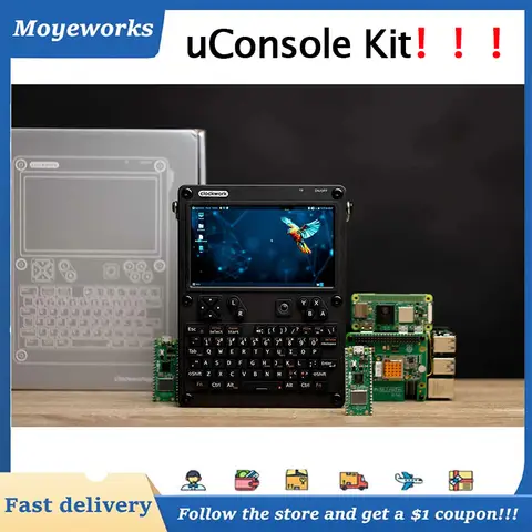 ClockworkPi UConsole Kit V3.14 for Indie Developers and Hobbyists Compatible with Raspberry Pi CM4 Lite Gaming Console Kit