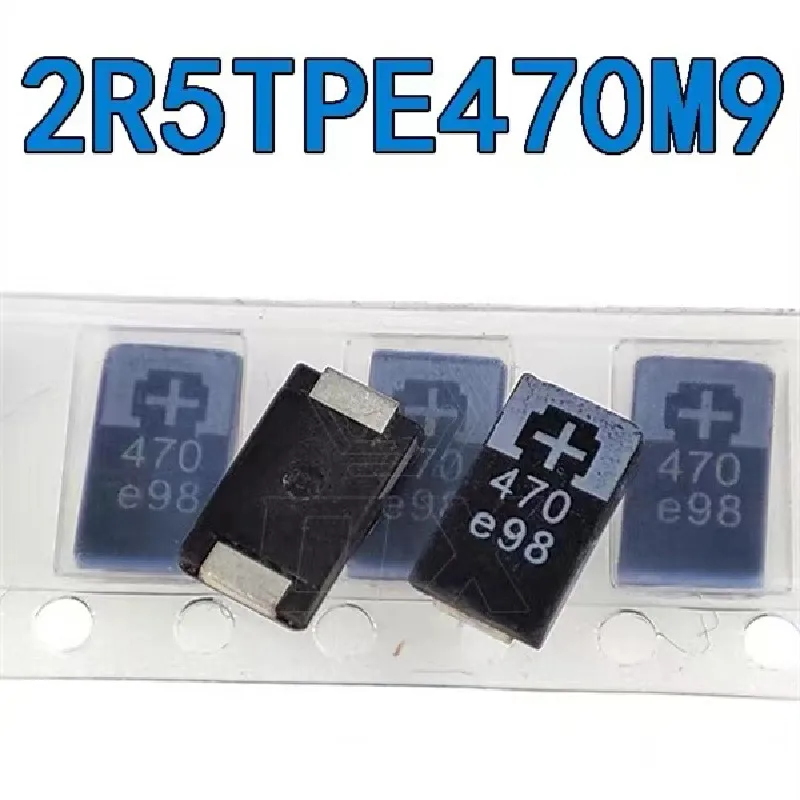 100PCS 2R5TPE470M9 470 2.5V 470UF SMD Tantalum Capacitor New and original