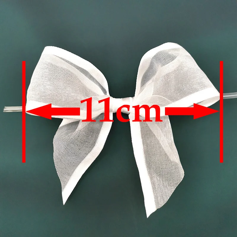 30pcs/pack 11cm Wide Wgite Ribbon Organza Bow Ribbon Lace Applique DIY Crafts Wedding Clothing Accessories Decoration