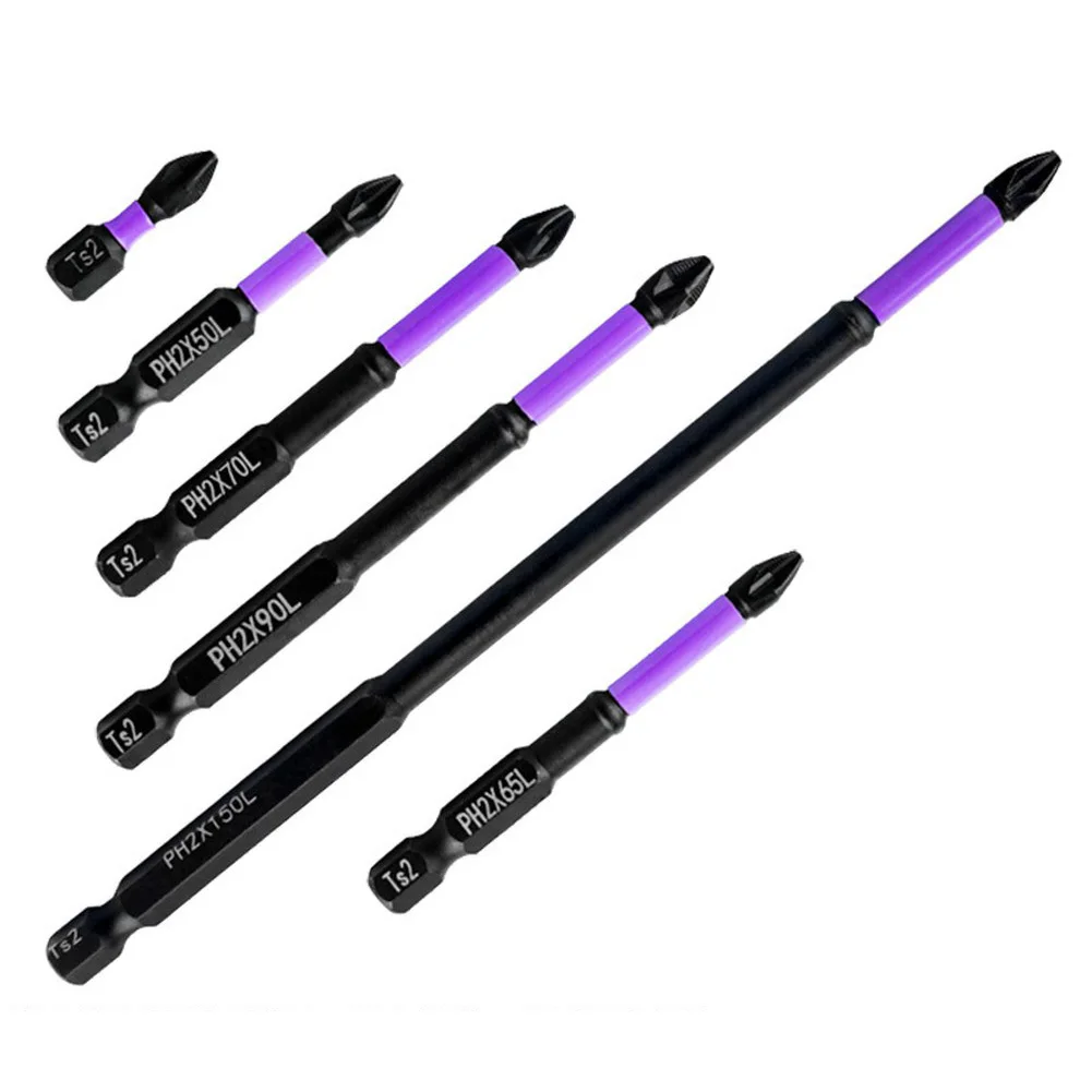 6Pcs Anti-Slip For Impact Screwdriver Bits With Holder Magnetic Header For Impact Drivers Electric Manual Screwdrivers