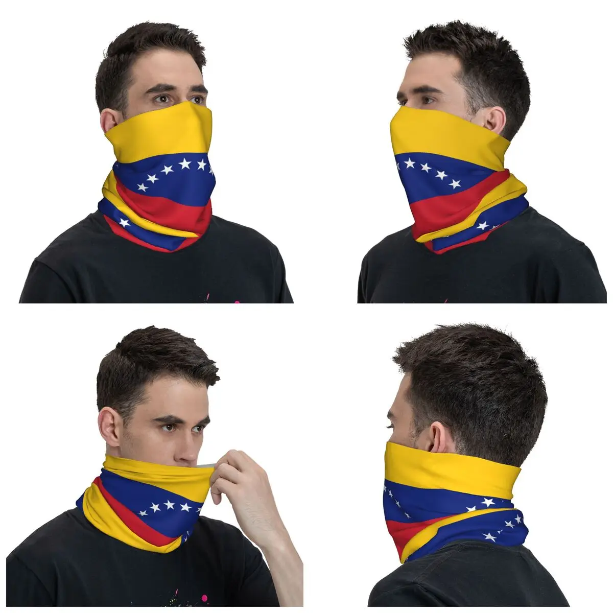 Venezolana Bandana Neck Gaiter Printed Venezuela Flag Mask Scarf Warm Headwear Hiking for Men Women Adult Winter