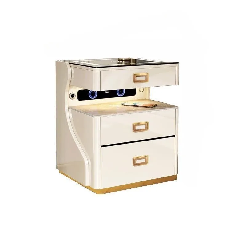 Smart bedside table, safe, integrated home invisible new light luxury and simple
