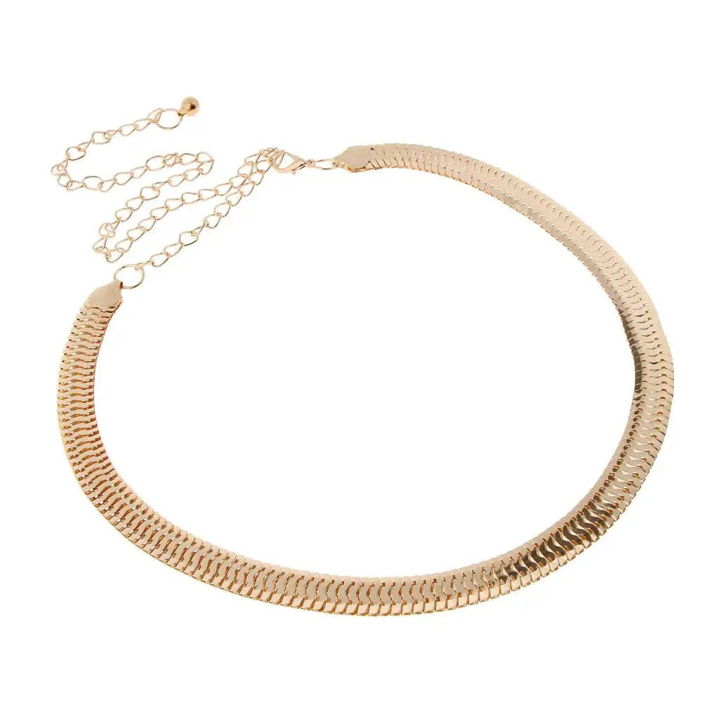 Chic Women Adjustable Metal Waist Chain Belt Slim Gold Fashion Belt for Dresses for Elegant and Casual Outfits