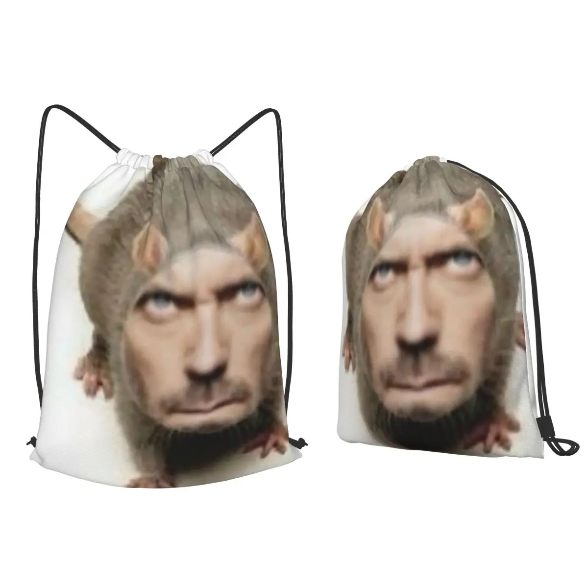 Low Quality Dr House Rat Backpacks Portable Drawstring Bags Shoes Bag Book Bags for Man Woman Students