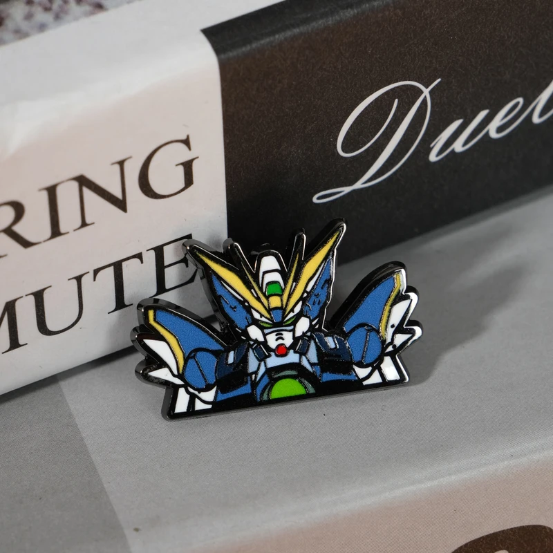 Chibi Japanese Anime Wing-Zero Enamel Pin Mecha Robot Brooch Cute Lapel Badge For Backpacks Hats Jackets