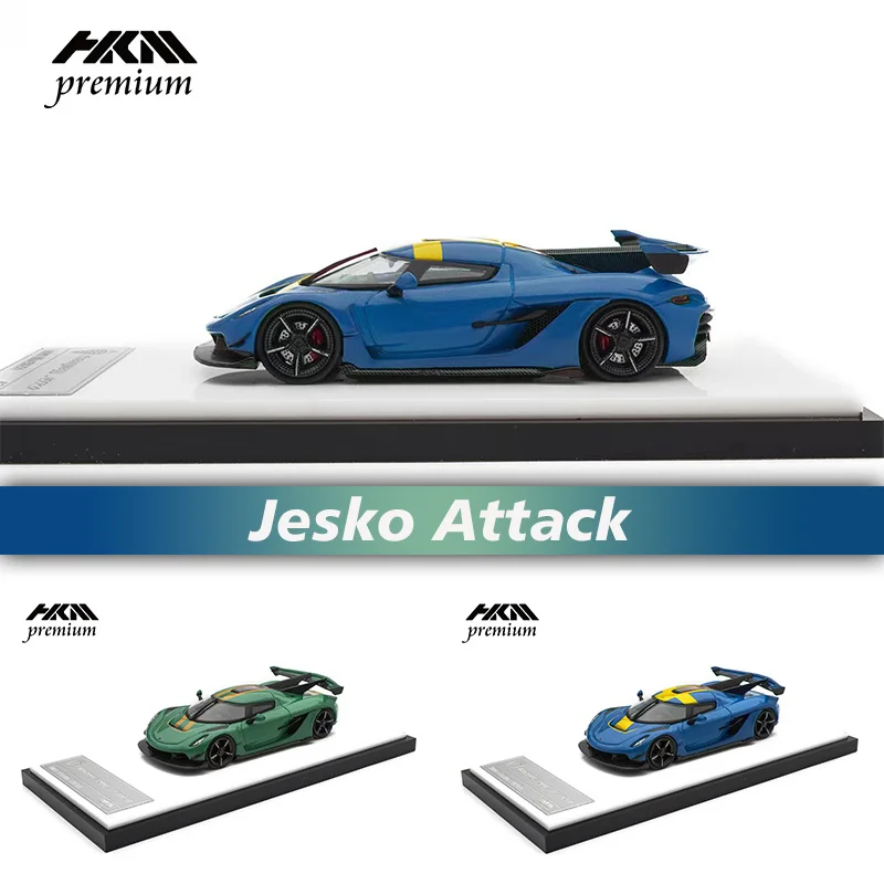 

HKM 1:64 Jesko Attack British Green Swedish Blue Alloy Diorama Car Model Collection Miniature Carros Toys