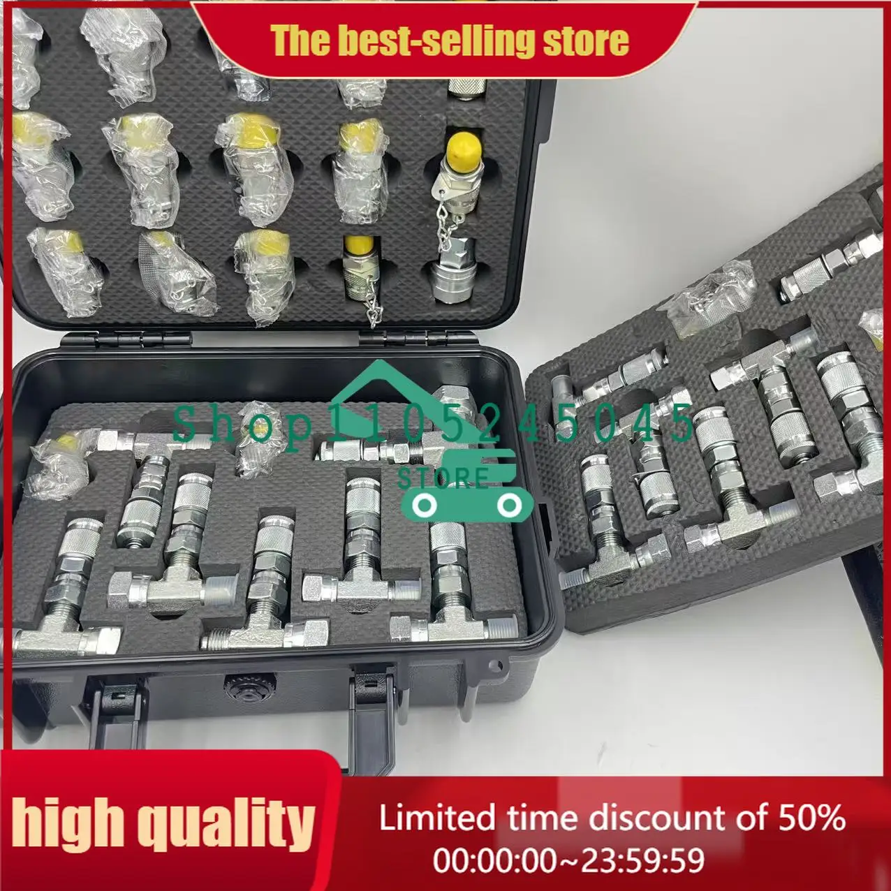 

20 joints 14 tees Excavator Pressure Test Tee Pilot Distribution Valve Travel Hydraulic Maintenance Pressure Gauge Adapter Kit