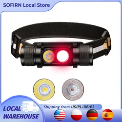 H25LR LED 90 High CRI Rechargeable Headlamp Powerful Lightweight Head Flashlight with Bright White Light 660nm Deep Red Torch