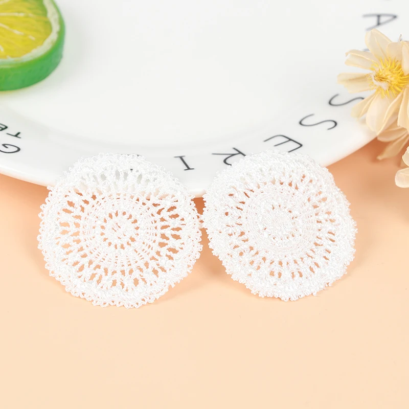 Mini napperon de Table pour maison de poupée 1:12, 2 pièces, modèle de scène, meubles de décoration