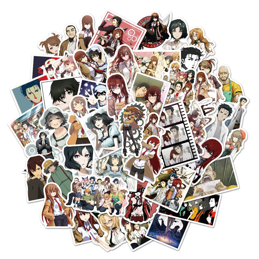 10/30/50pcs Anime Game Steins Gate Stickers Cute Cartoon Sticker DIY Skateboard Phone Laptop Waterproof Graffiti Decals Kids Toy