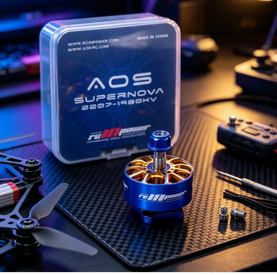 Rcinpower AOS Supernova 2207 1980KV 5-6S FPV Brushless Motor AOS Gear Compatible with 5inch Propeller for RC FPV Racing Drones