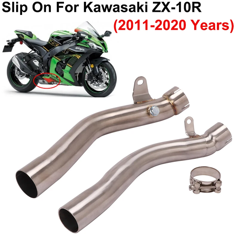 

Slip On For Kawaski ZX-10R ZX10R 2011 - 2020 Motorcycle Exhaust Modified 60MM Escape Middle Link Pipe Muffler Stainless Steel