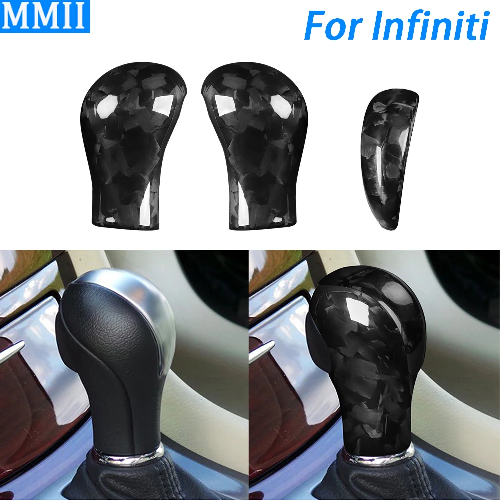 

Forged Carbon Fiber Gear Shift Knob Cover Car Accessories For Infiniti G35 G37 G25 Q40 FX35 FX37 FX50 QX70 QX56 QX80 QX50 EX35