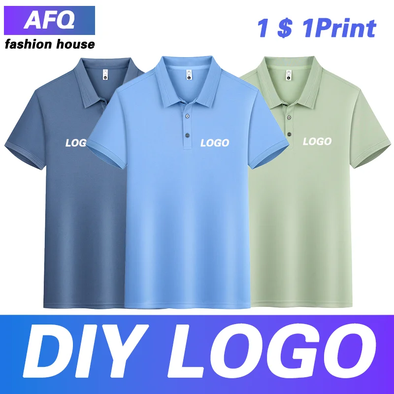 Summer T-shirt lapel overalls custom polo shirt printed logo short sleeve custom clothes cultural shirt overalls DIY embroidery