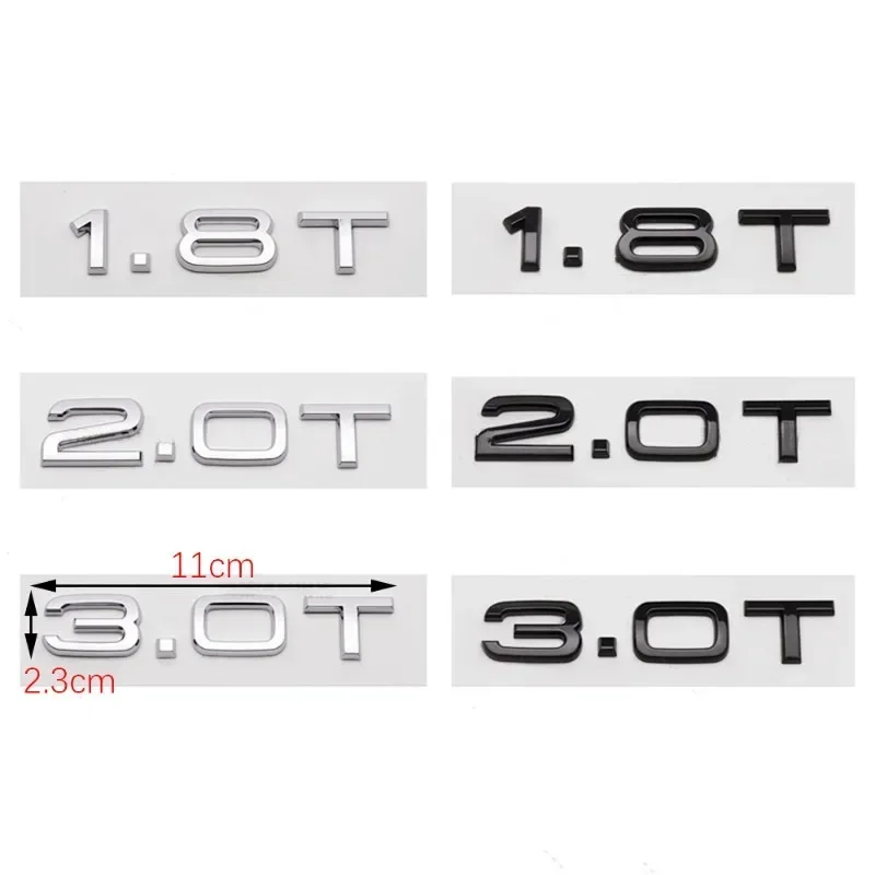 For Audi A3 A4 A5 A6 A7 A8 Q2 Q3 Q5 Q7 Q8 3D ABS Letters Car Styling Rear Trunk Badge 1.8T 2.0T 3.0T Emblem Logo Car Accessories