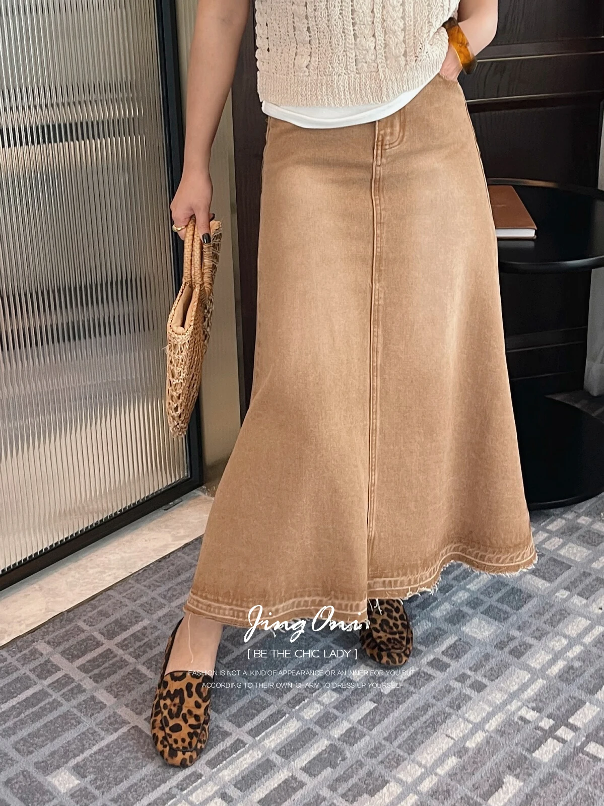 Denim Flare Trumpet Long Skirt Y2k Woman Clothing 2024 Spring Summer Korean Fashion Style Vintage High Waist Jeans Dress Lolita