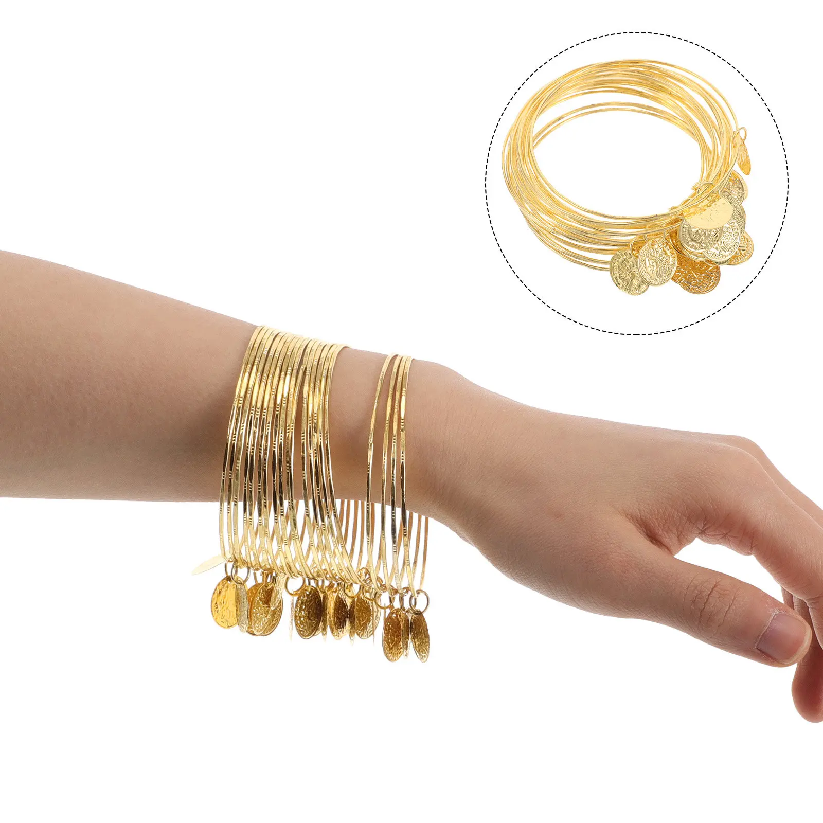 

20 шт. экзотических браслетов для танцев, изысканные украшения для рук для танцев живота, аксессуары для сценических костюмов и выступлений