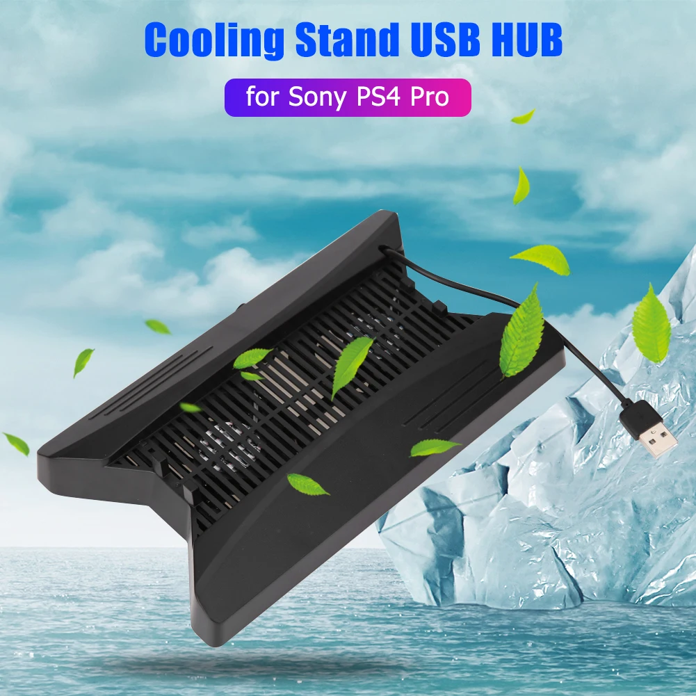 

Док-станция с охлаждающей подставкой высшего качества и 3-мя USB-концентраторами для игровой консоли Sony Playstation PS4 Pro