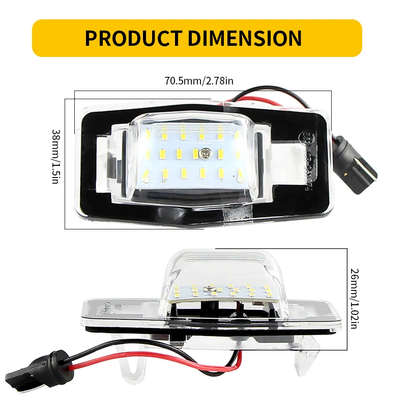 

2PCS LED Number License Plate Light Canbus ​For Ford Escape 01-07 For Mercury Mariner 05-07 For Mazda Miata MX-5 99-05 MPV 00-06