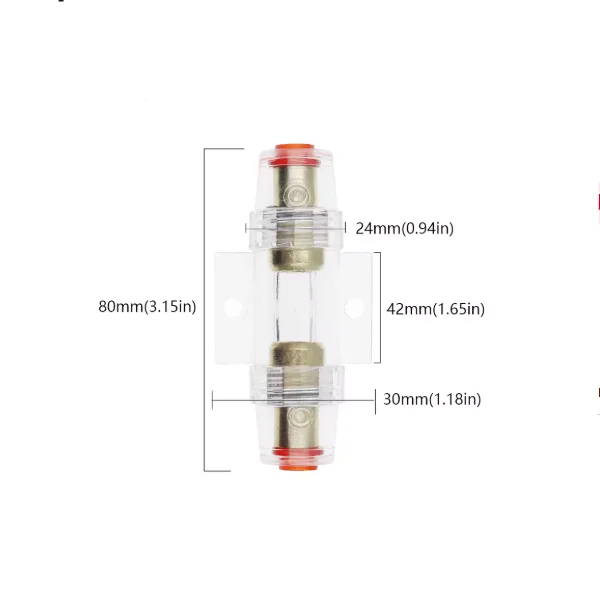 AGU Audio Audio Amplifier Fuse Holder Zinc Plated Fuse Aircraft Holder 10*38mm 10A 15A 20A 25A 30A 40A 50A 60A 70A 80A 100A