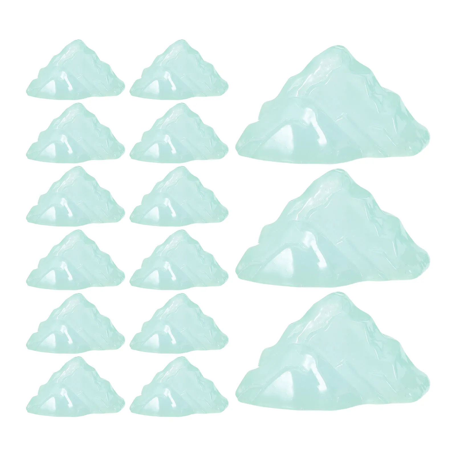 24Pcs Premium Resin Iceberg Micro Landscape Decor Realistic Floeberg Statue Nordic Winter Scene Ornament for Table Shelf