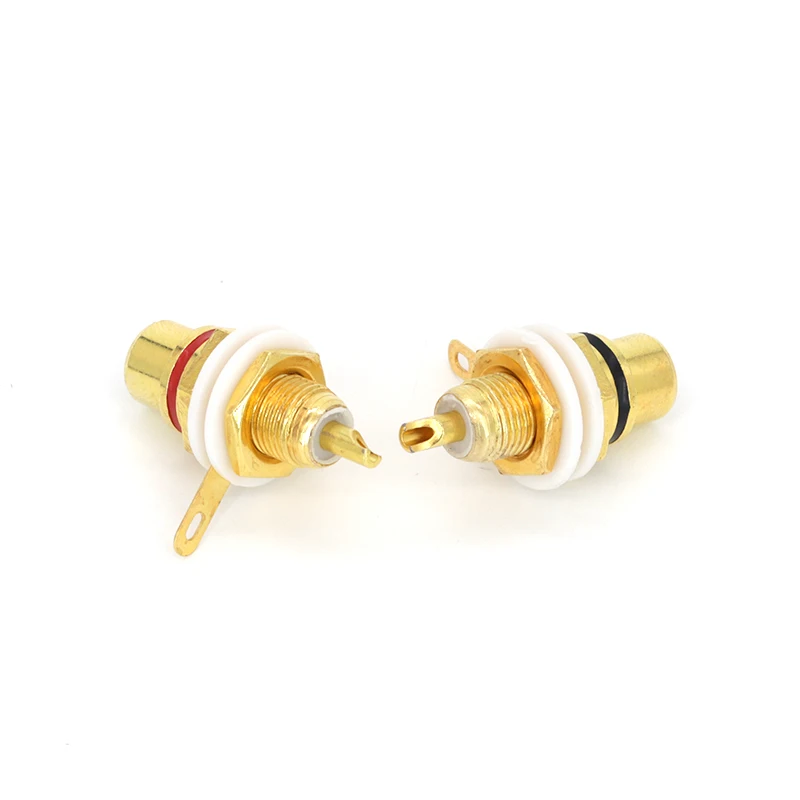 1 Pasang Soket Betina RCA Panel Rangka Konektor Steker Terminal Audio Adaptor Plug 3.5Mm Steker AV