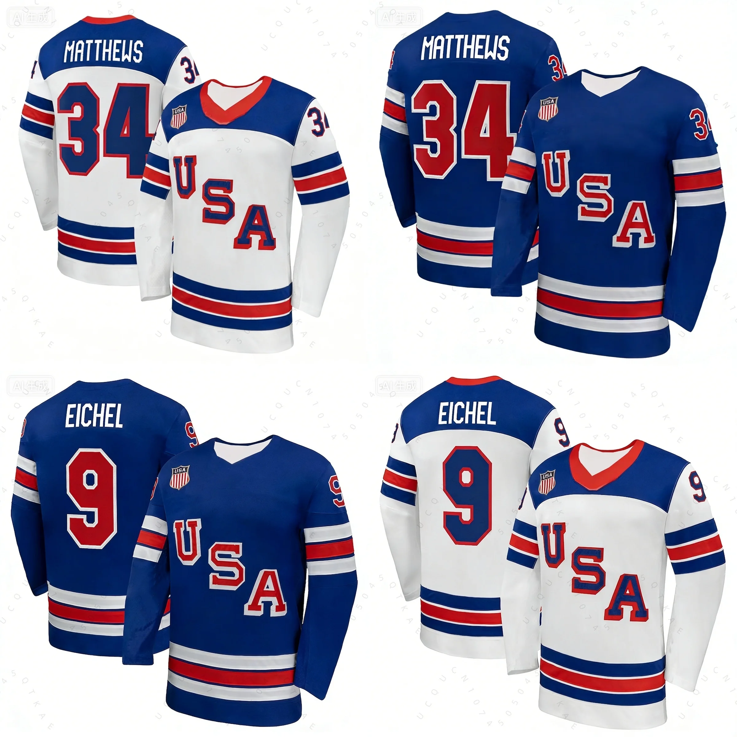 Nueva Llegada 2026: Camiseta de Hockey sobre Hielo de EE. UU. para Fanáticos del Hockey Americano, Conjunto Especial para Hombres, Camiseta Deportiva de Manga Larga para Motociclistas
