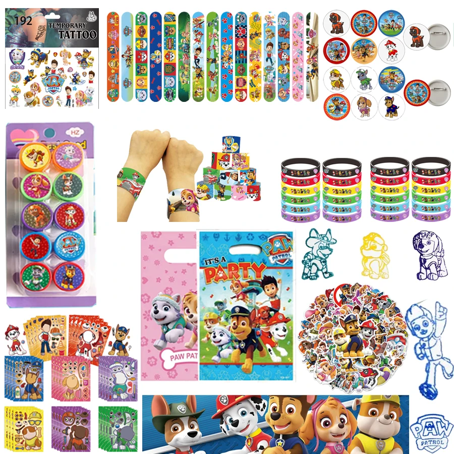 

Paw Patrol Party Favors Birthday Gifts Stickers Goodie Bag Stamps Fillers Supplies Children's Souvenirs Decoration Toys Rewards