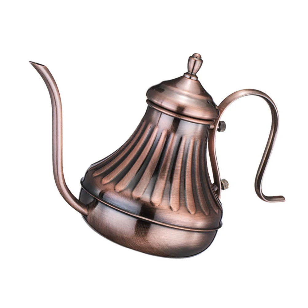 

1 шт., контейнер для кофе с длинным носиком, ручная кастрюля из нержавеющей стали, эргономичный дизайн, подходит для внутреннего использования, кофейные чайники