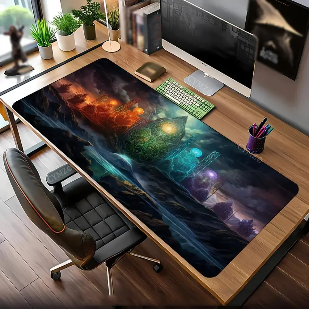 

Большой коврик для мыши с гигантскими волшебными рунами, настольный коврик, игровые коврики, противоскользящие прочные офисные аксессуары, коврик для клавиатуры и мыши, коврик maus