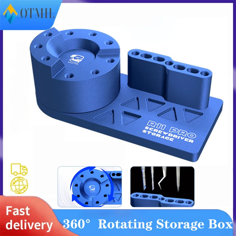 MECHANIC R11 Pro 360 Rotating Storage Box For Mobile Repair Screwdriver Tweezer Holder Display Rack Sorting Parts Box Tools