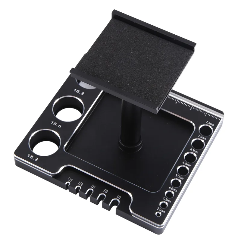 المعادن RC سيارة العمل حامل إصلاح محطة العمل منصة التجميع 360 درجة دوران ل TRX4M FMS SCX24 1/18 RC قطع غيار السيارات الأسود-TCE