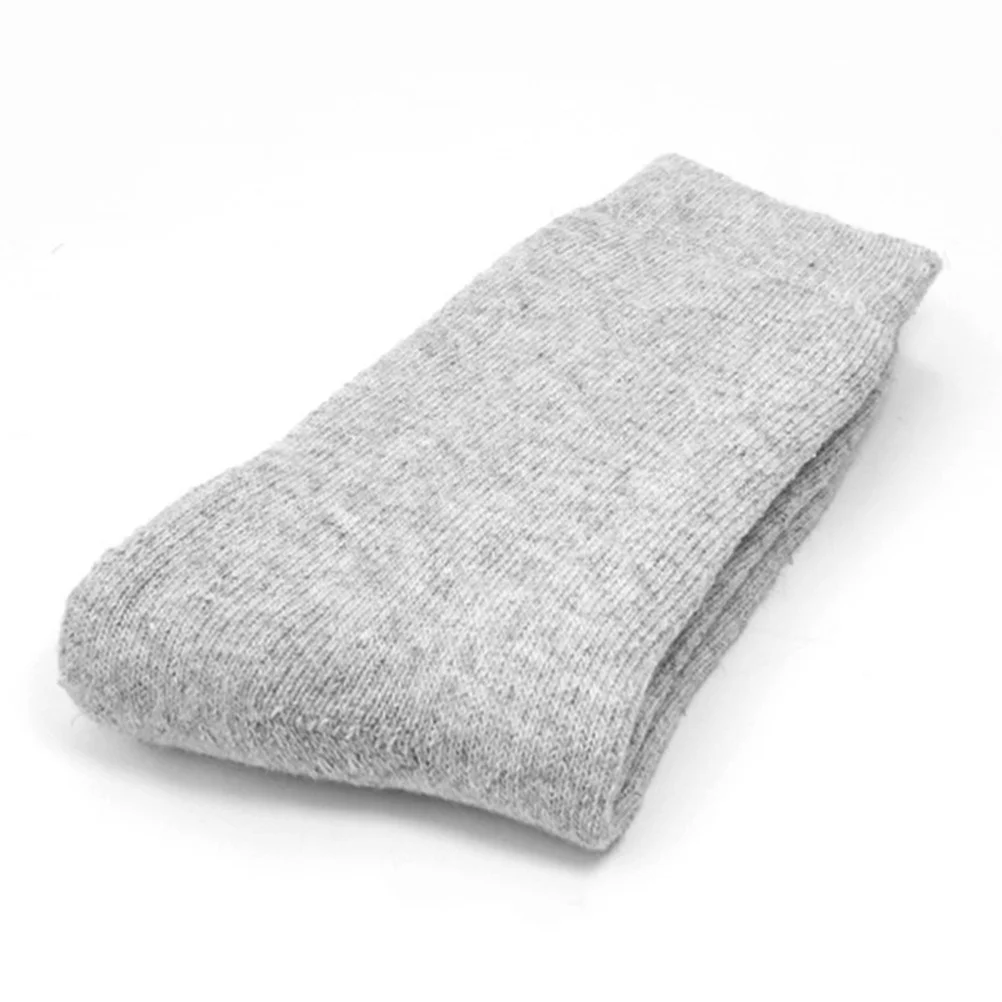 جوارب صوف شتوية رمادية داكنة للرجال سميكة للغاية حرارية ناعمة دافئة للأحذية الرياضية القماشية المثالية للارتداء اليومي جوارب النوم