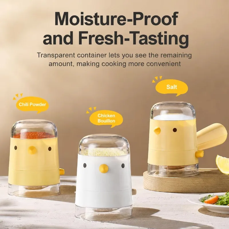 Bird Shape Salt Dispenser Cute Quantitative Seasoning Bottle Kitchen Portion Control Spice Jar Dustproof Moistureproof
